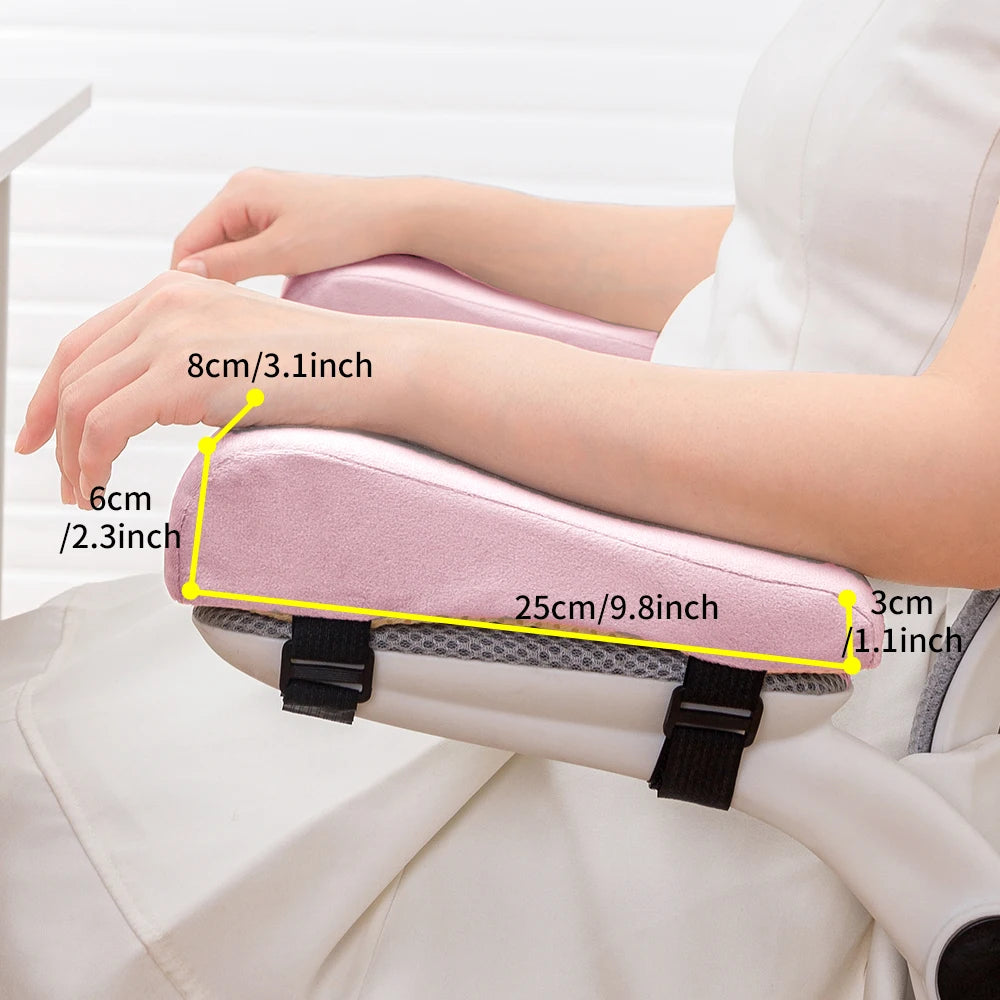 Paire de coussins d'accoudoir en mousse — fixation par sangle, chaise de bureau