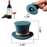 HatWine - 4x Bouchons en silicone réutilisables - Vin, Champagne...