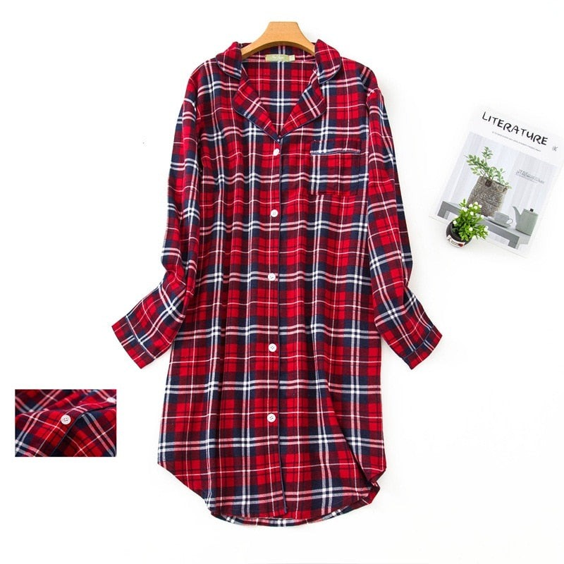 Chemise de nuit en coton & flanelle