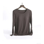 T-shirt à manches longues décontracte avec soutien-gorge intégré