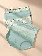 4-Pack Women's High-Waisted Briefs — cotton, breathable, printed