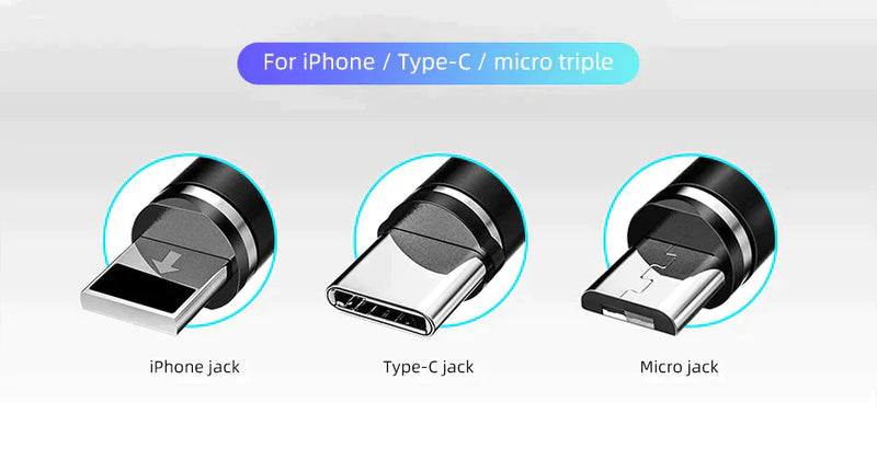 Câble de charge 3en1 magnétique