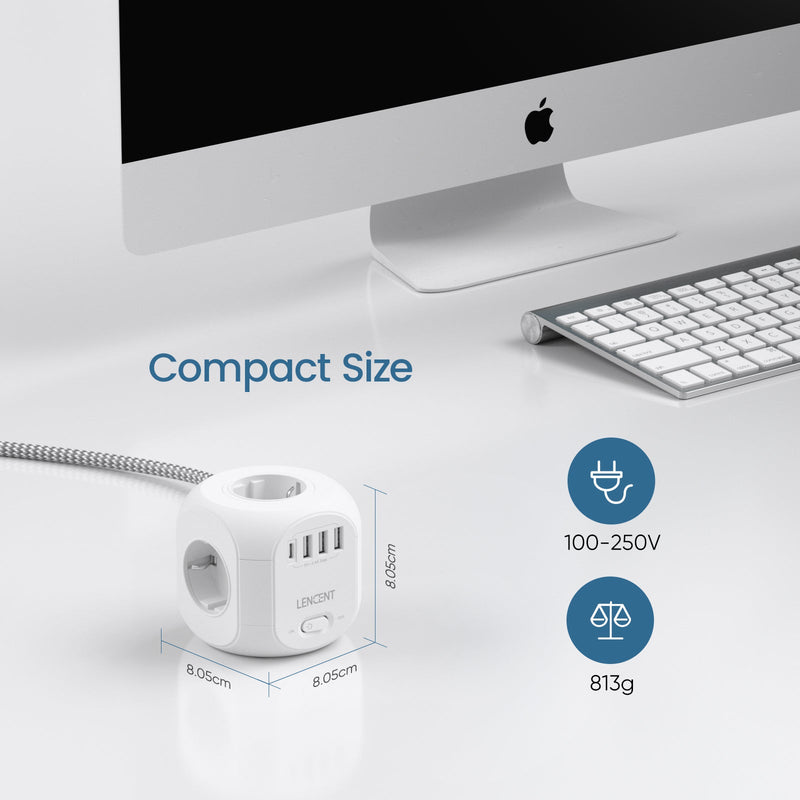 Multiprise Ralonge USB 8 en 1 CUBE