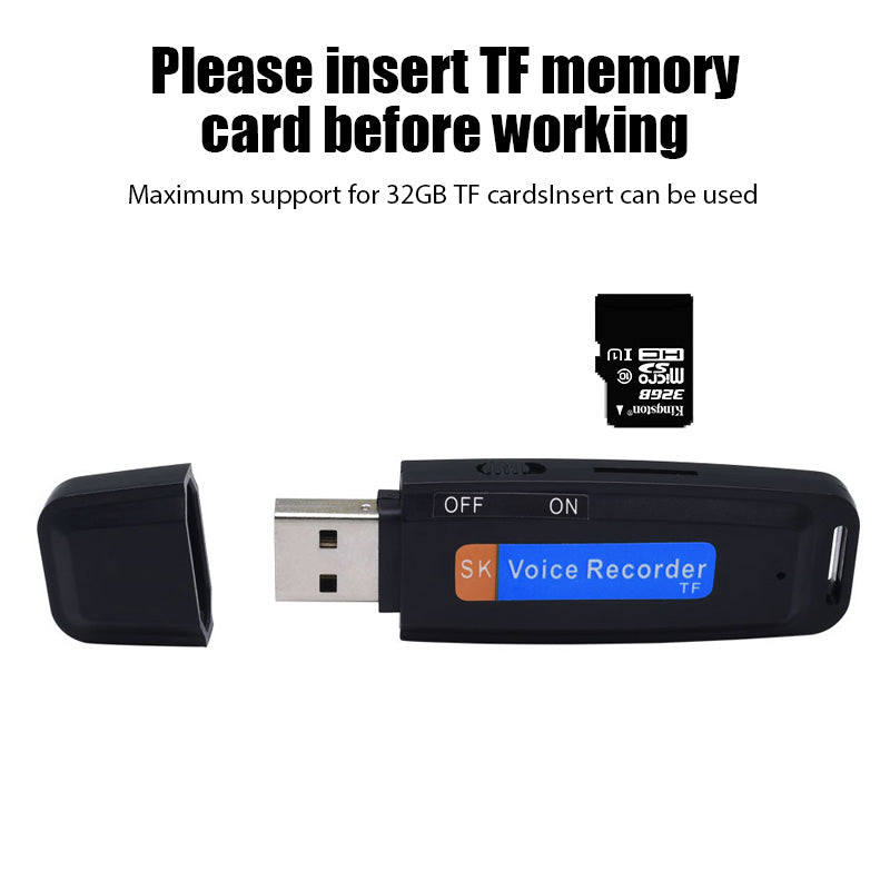Enregistreur vocal USB + Carte SD 16GB OFFERTE